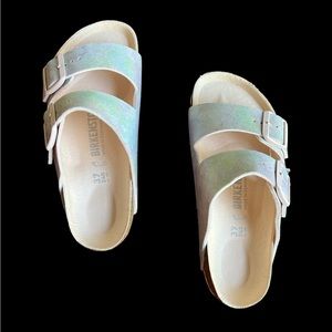 Birkenstock Arizona NEW Vegan Box Iridescent Light Rose 37 Euro 6.5 Us